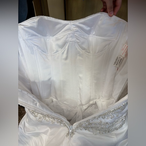Imperial Elegant Strapless beaded Wedding Dress GORGEOUS!size 12-see pics EUC - Picture 7 of 17